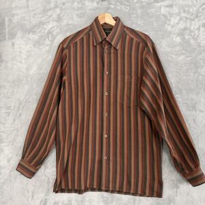 Vintage Y2K Ermenegildo Zegna Button Down Shirt Medium Brown, Red and Rust Italy
